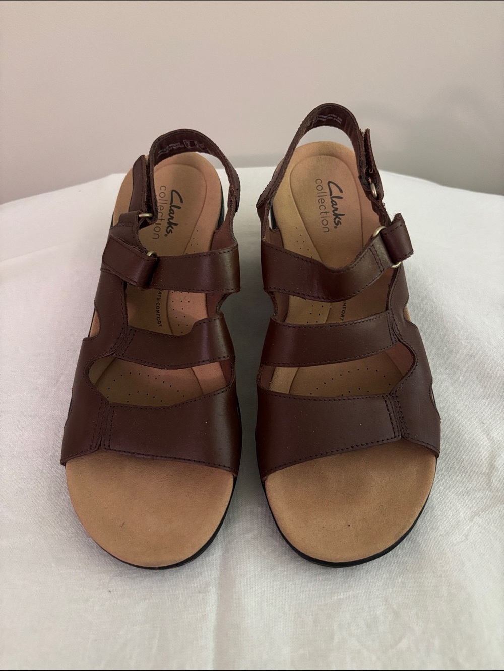 Clarks Collection Women's Brown Leather Sandals Size 7.5
